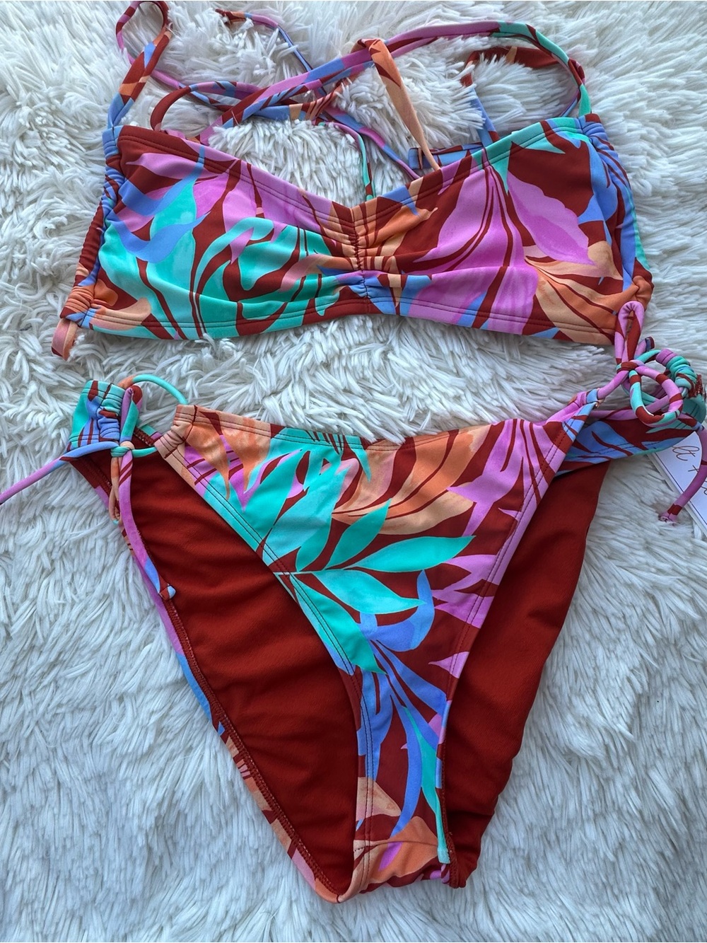 Salt + Cove Colorful Tropical Print Two-Piece Bikini